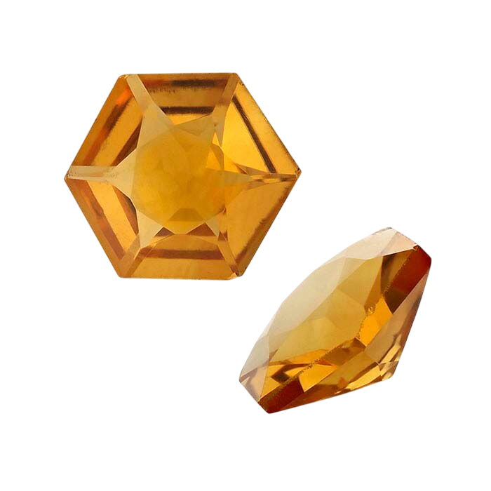 Citrine Hexagon Faceted Gemstone