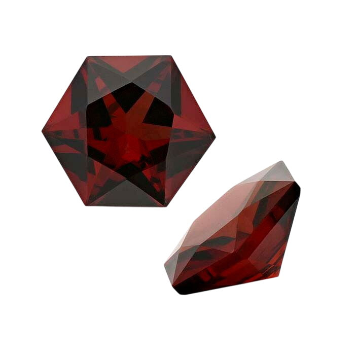 Garnet Hexagon Faceted Gemstone