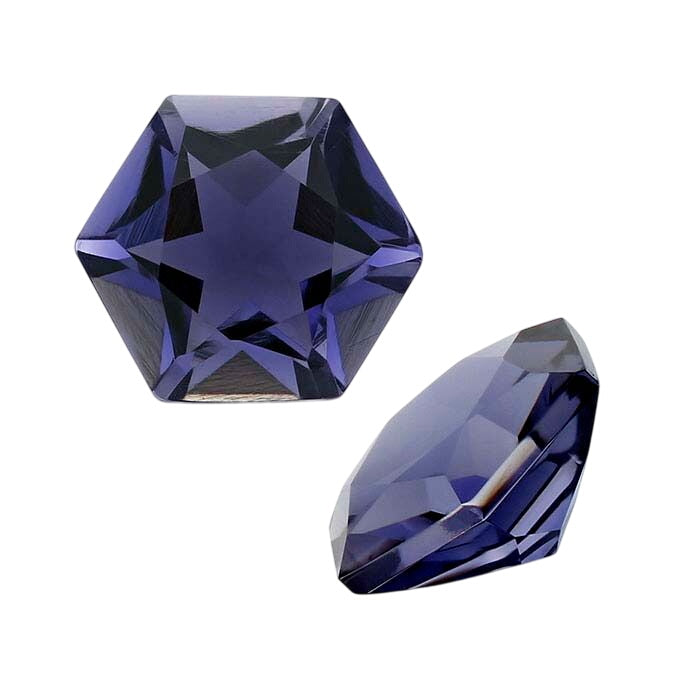 Iolite Hexagon Faceted Gemstone