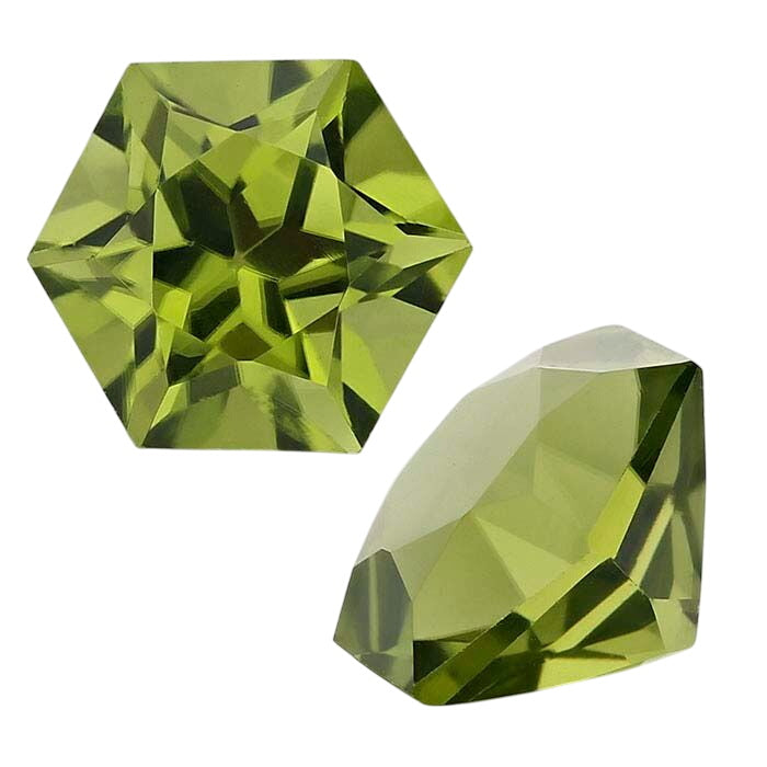 American Mined™ Arizona Peridot Hexagon Faceted Gemstone