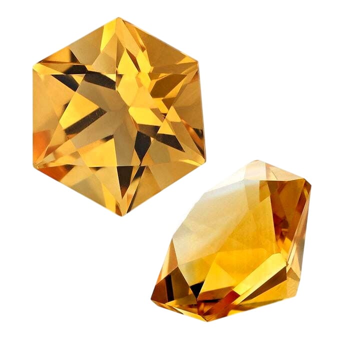 Citrine Hexagon Faceted Gemstone