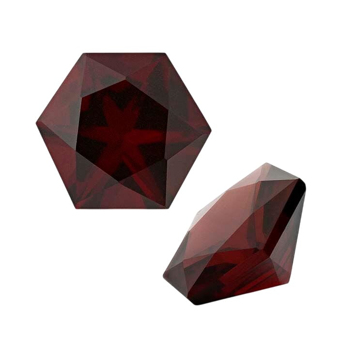 Garnet Hexagon Faceted Gemstone