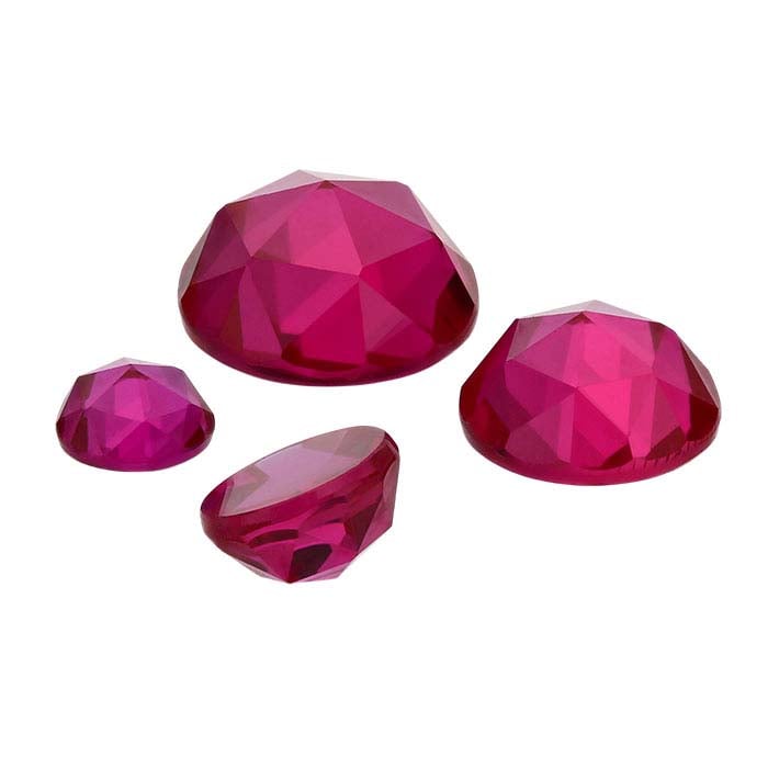 Lab-Grown Ruby Round Rose-Cut Cabochon