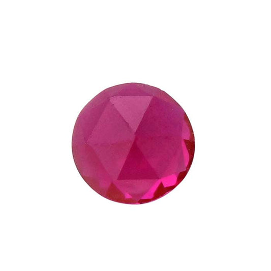 Lab-Grown Ruby Round Rose-Cut Cabochon