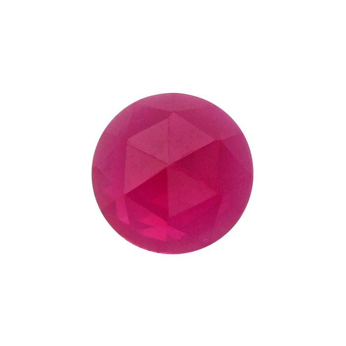 Lab-Grown Ruby Round Rose-Cut Cabochon
