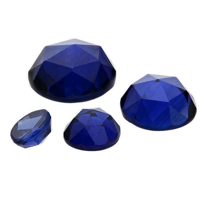 Lab-Grown Sapphire Round Rose-Cut Cabochon