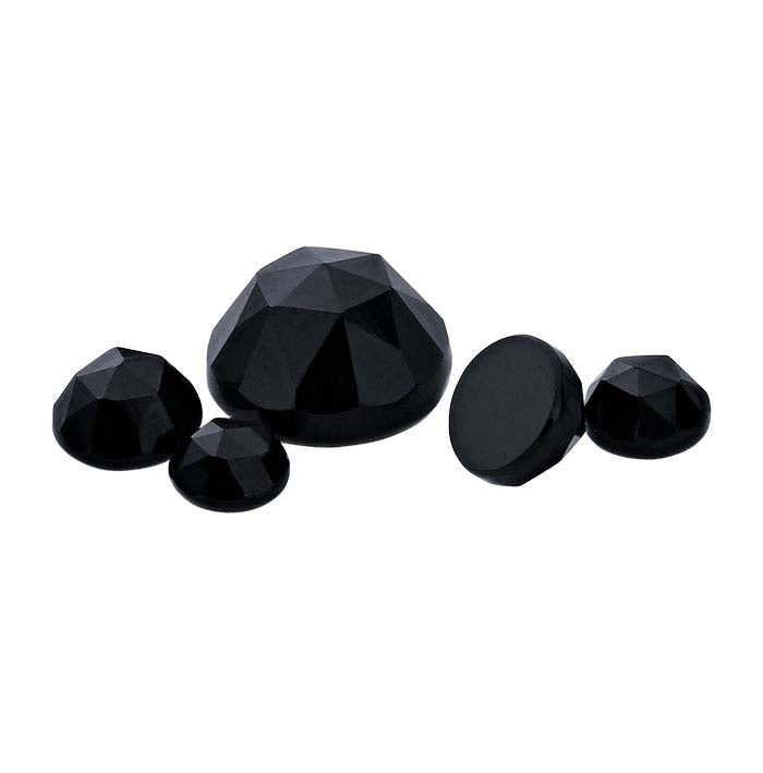 Black Spinel Round Rose-Cut Cabochon