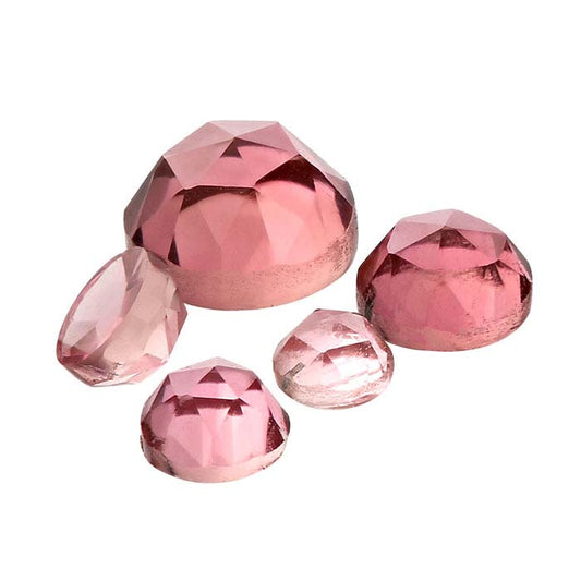 Pink Tourmaline Round Rose-Cut Cabochon
