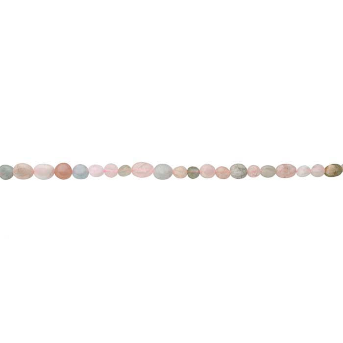 Morganite & Mixed Beryl 6 x 4mm Nugget Bead Strand