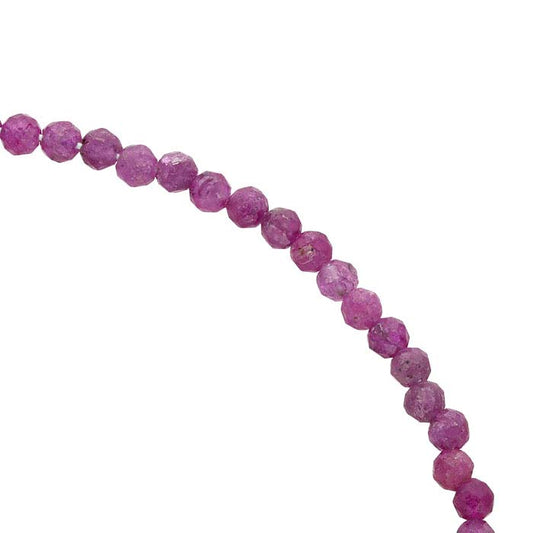 Ruby Faceted Round Bead Strand
