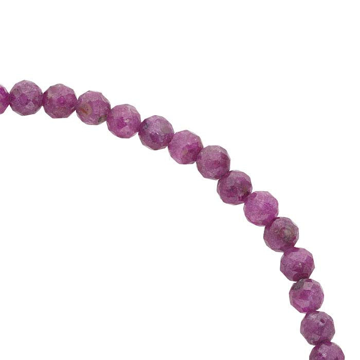 Ruby Faceted Round Bead Strand