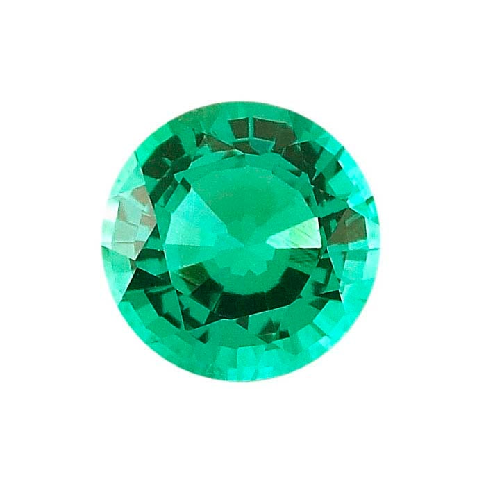 Lab-Grown Emerald Round Faceted Gemstone