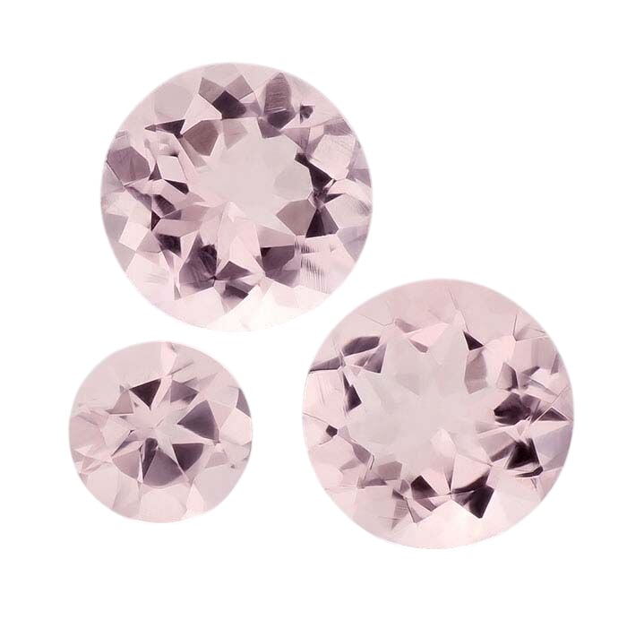 Pink Morganite Round Faceted Gemstone