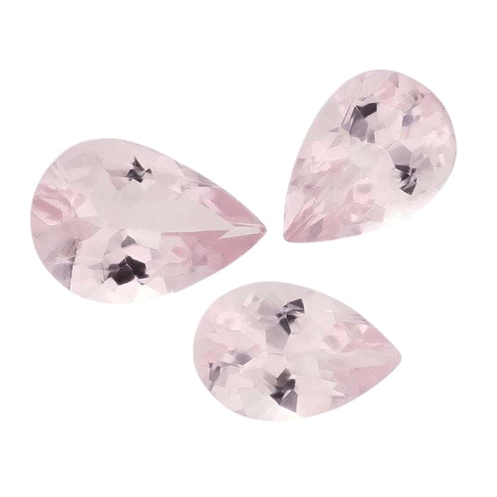 Pink Morganite Pear Faceted Gemstone