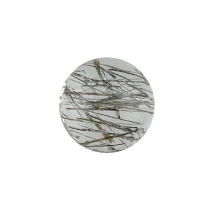Black Tourmalinated Quartz Round Cabochon