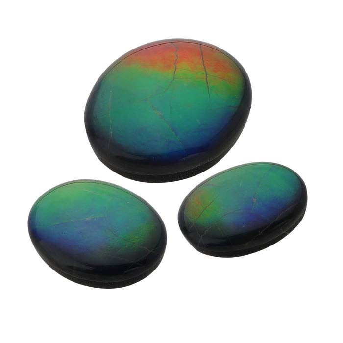 Korite Ammolite 5 x Oval Triplet Cabochon