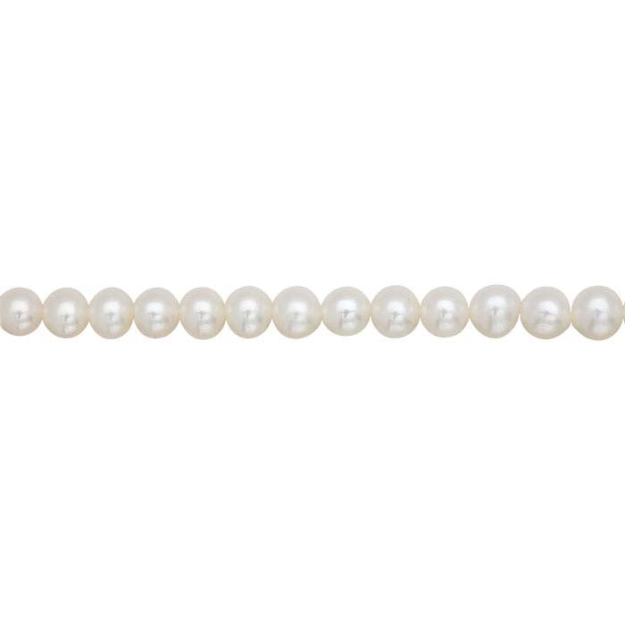 Freshwater Cultured Semi-Round Pearl Strands, White, AA-Grade