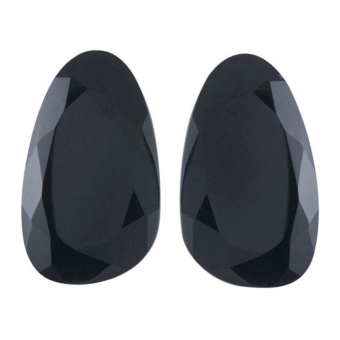 Black Onyx 22 x 13mm Pear Cabochon Slices