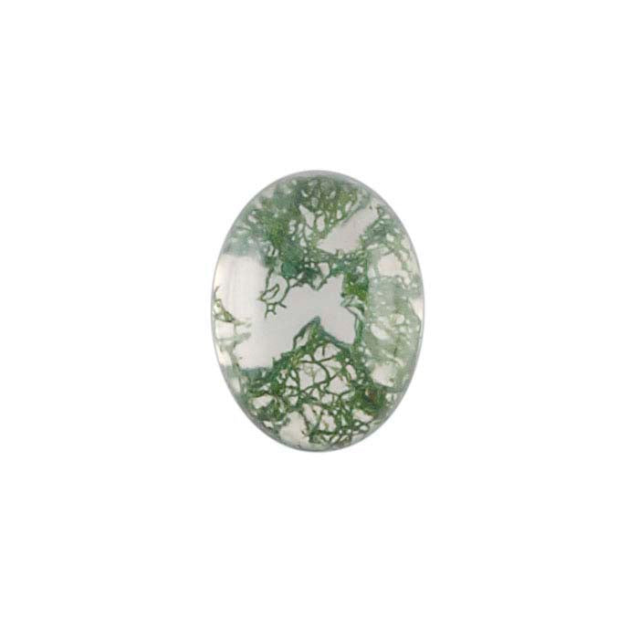 Crystal Quartz & Moss Agate Oval Doublet Cabochon