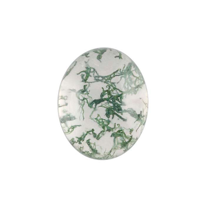 Crystal Quartz & Moss Agate Oval Doublet Cabochon