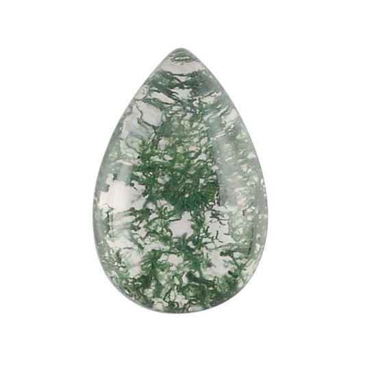 Crystal Quartz & Moss Agate Pear Doublet Cabochon