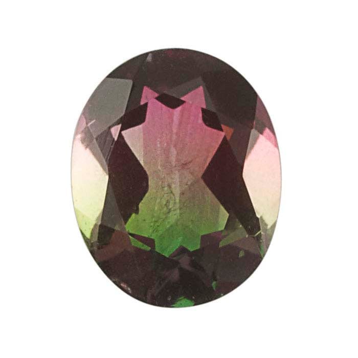 "Watermelon" Crystal Quartz Oval Triplet Faceted Gemstone