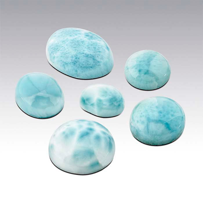 Larimar Round Cabochons, AA-Grade