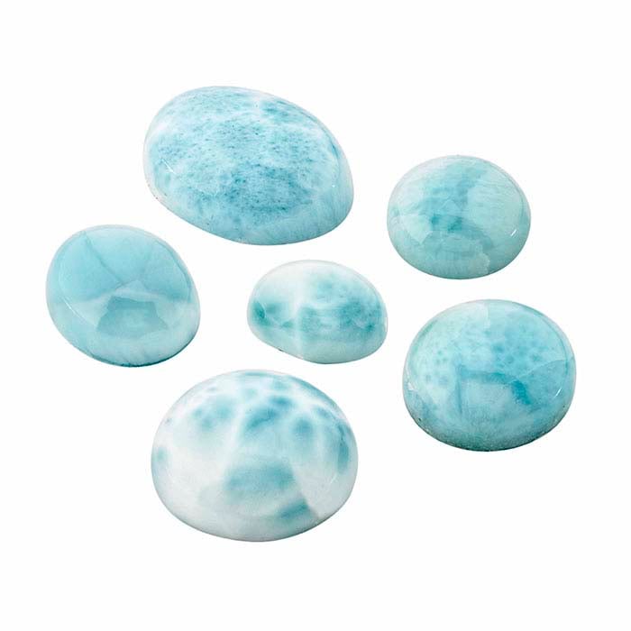Larimar Oval Cabochons, AA-Grade