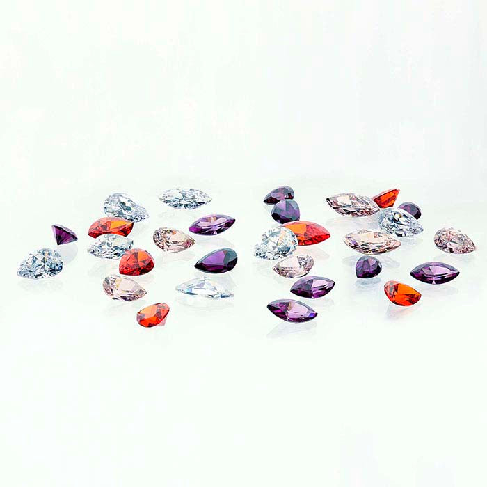 White CZ Pear Faceted Gemstone