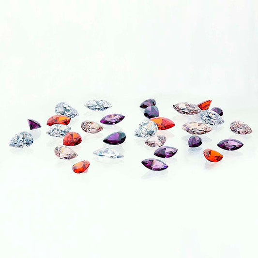 White CZ Pear Faceted Gemstone