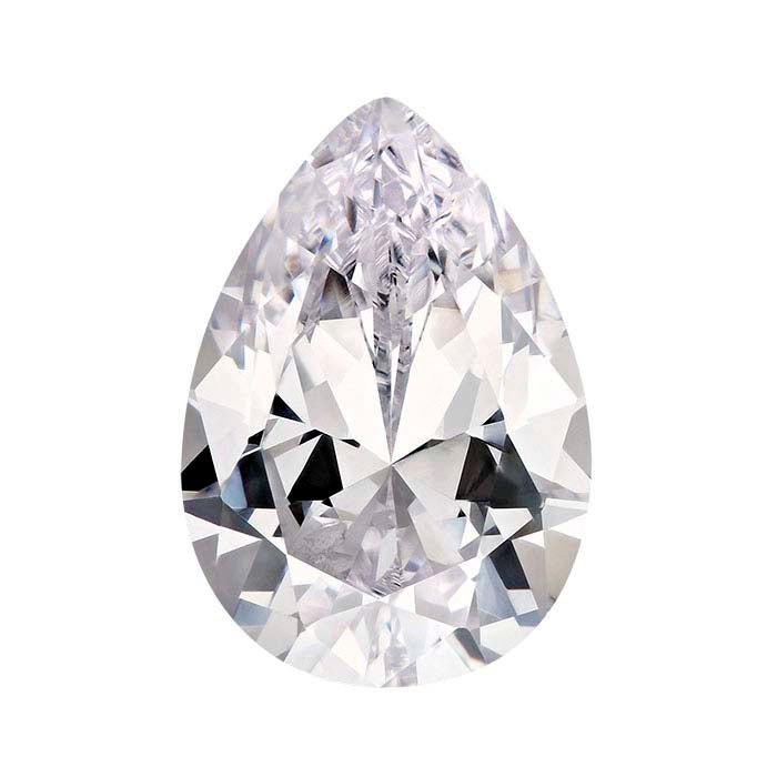 White CZ Pear Faceted Gemstone
