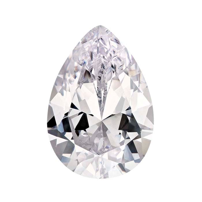White CZ Pear Faceted Gemstone