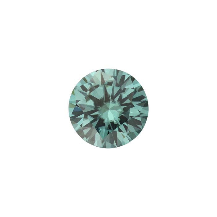 Green Moissanite 8mm Round Faceted Gemstone
