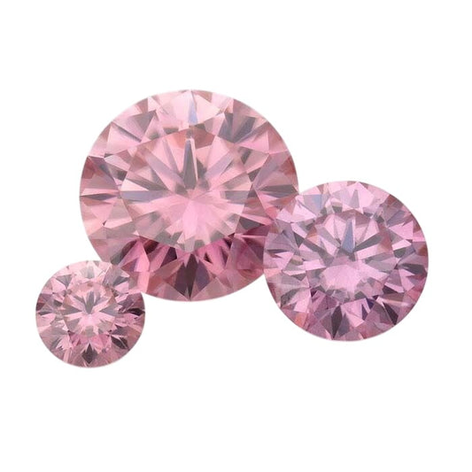 Pink Moissanite 6.5mm Round Faceted Gemstone