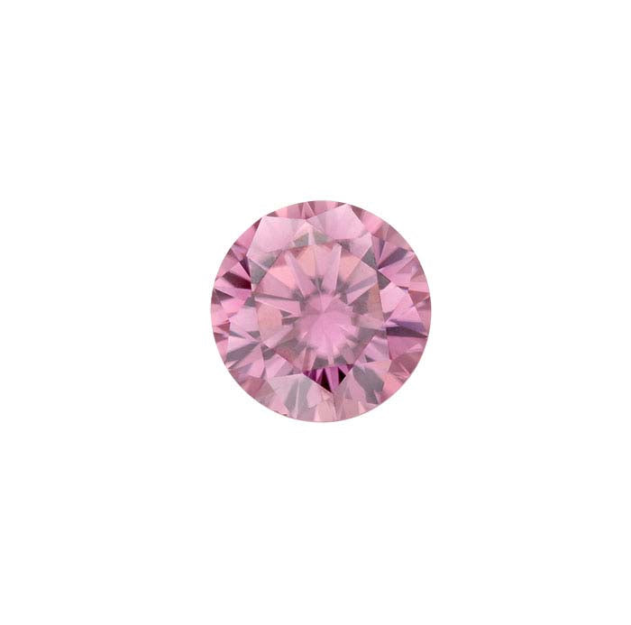 Pink Moissanite 6.5mm Round Faceted Gemstone