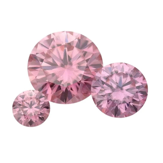 Pink Moissanite Round Faceted Gemstone