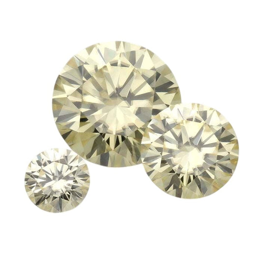 Yellow Moissanite Round Faceted Gemstone