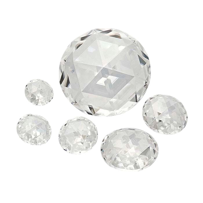 Charles & Colvard® Forever One™ Moissanite Double Rose-Cut Round Faceted Gemstone, Colorless