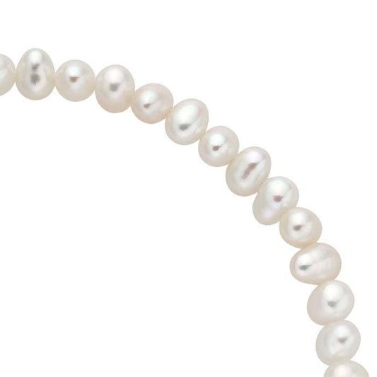 Süßwasser-Zuchtperlenstrang, halbrund, 3,5–4 mm, weiß, A-Qualität