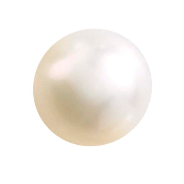 Freshwater Cultured Half-Drilled Round Pearls, White, A-Grade