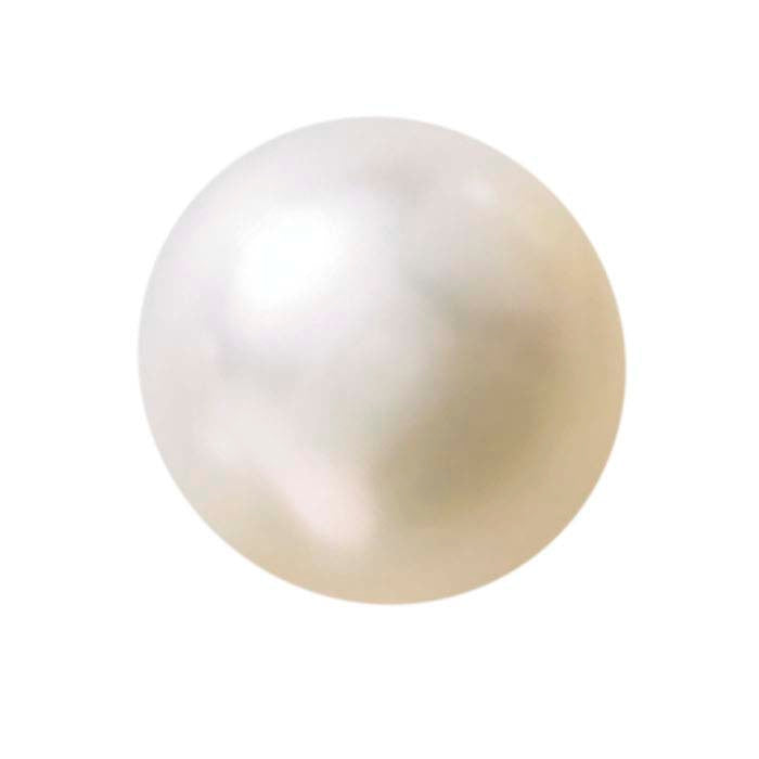 Freshwater Cultured Half-Drilled Round Pearls, White, A-Grade