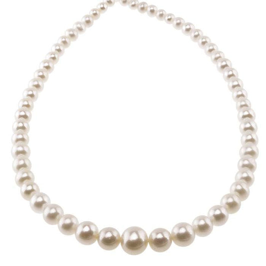 Freshwater Cultured 4–8mm Graduated Semi-Round Pearl Strand, White, A-Grade