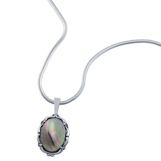 Cabochon ovale in madreperla nera 18 x 13 mm
