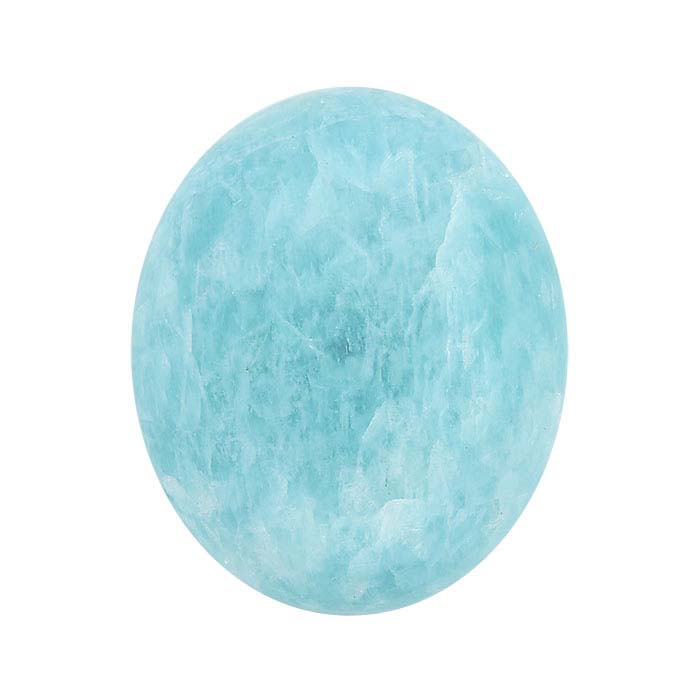 Blue Amazonite 12 x 10mm Oval Cabochon, A-Grade