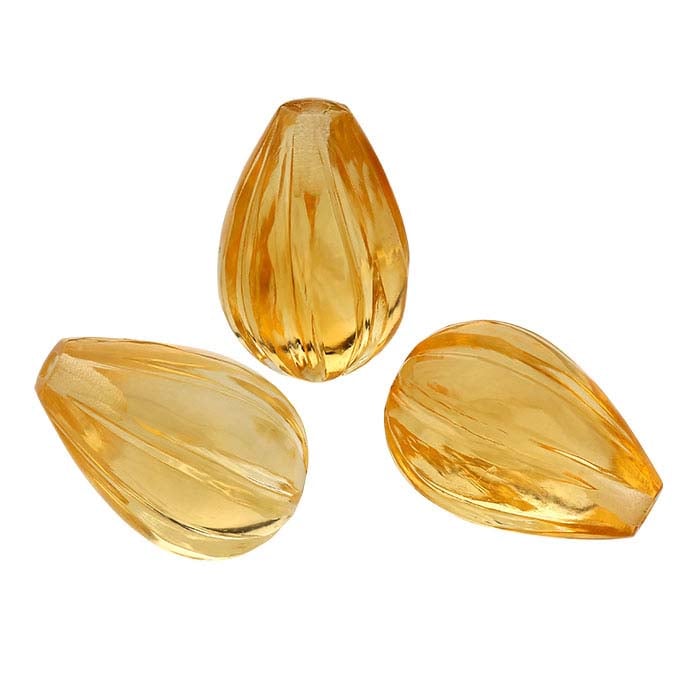 Citrine Half-Drilled 10 x Teardrop Bead