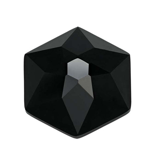 Black Onyx 18mm Hexagon Rose-Cut Cabochon