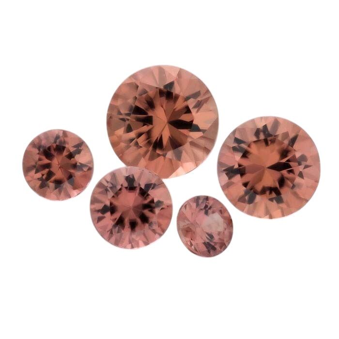 Rose Zircon Round Faceted Gemstone