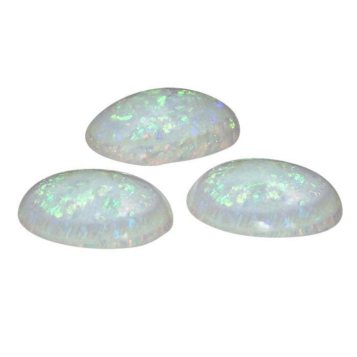 Sterling-Created Nova-Style Lab-Grown Opal 8 x 6mm Oval Cabochon
