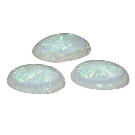 Sterling-Created Nova-Style Lab-Grown Opal 8 x 6mm Oval Cabochon