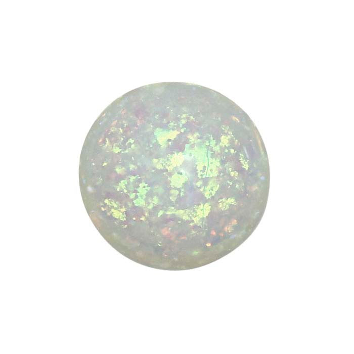 Sterling-Created Nova-Style Lab-Grown Opal 6mm Round Cabochon